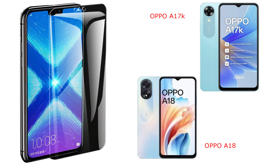 Захисне скло NeoGlass для OPPO A17k, OPPO A18 – надпрозоре та стійке Київ - фото 2