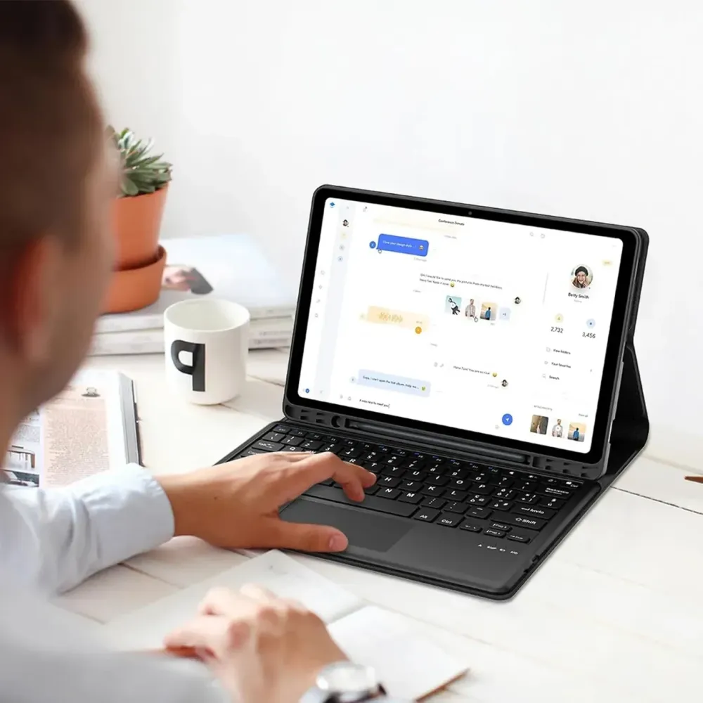 Чохол книжка Samsung Tab S9+ Plus X810 S9 FE+ X610 клавіатура (чорний) Одеса - фото 5