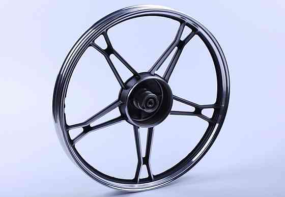 Диск колеса 1,2*17 (перед, барабан) (легкосплавний, чорний) мопед Дельта Мукачево