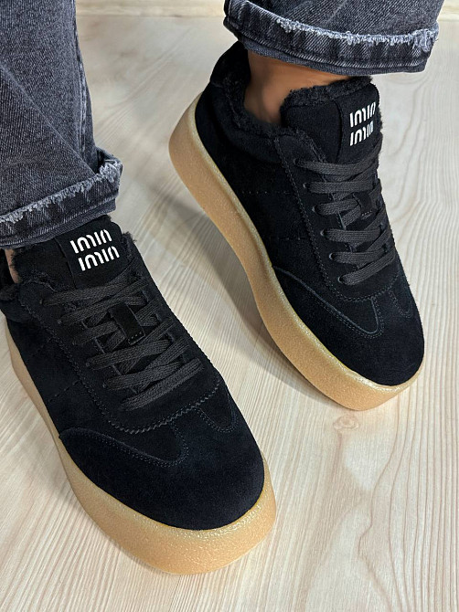 Кеды женские Hengji 633-1 утепленные замшевые на меху черные, 41, 25,5 см Киев - изображение 14