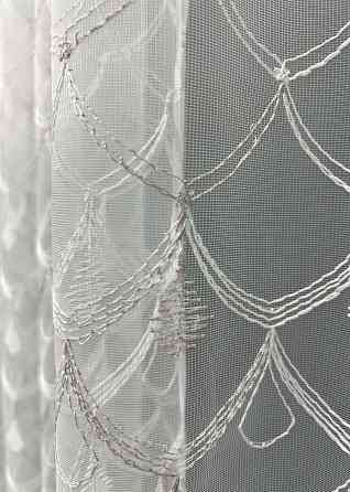 Тюль фатин с вышивкой и люрексом цвет молочный с пудровым 2013т Киев