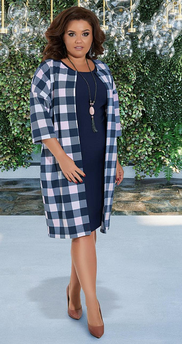 Жакет в клетку и платье большого размера Киев - изображение 3