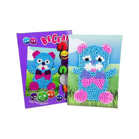 Набір для творчості "Ведмедик" Strateg 30997 веселі помпони Вінниця