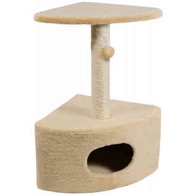 Дряпка (кігтеточка) для котів Природа Д11 з будкою кутова (бежева) (4820157403136) Вінниця