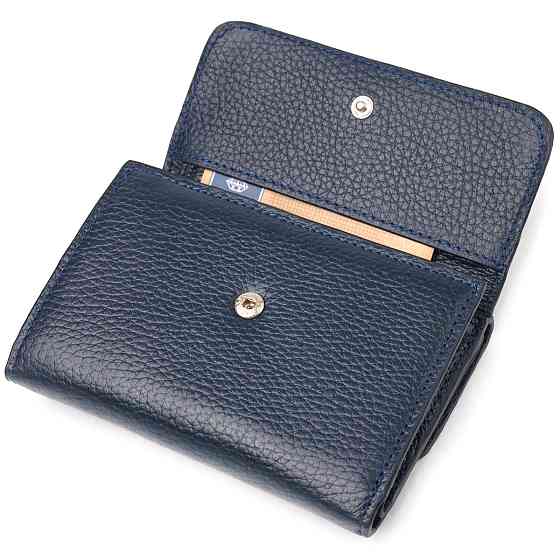 Практичний гаманець для жінок із натуральної шкіри флотар CANPELLINI 21593 Синій Київ