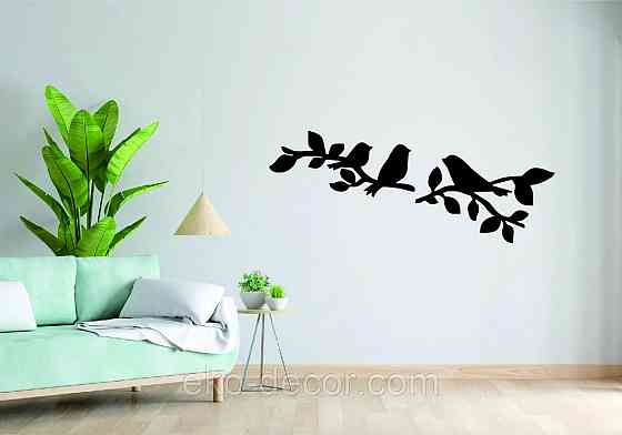 Декоративне настінне Панно  «Птахи» , Декор на стіну 110*43 см, Чорний Київ