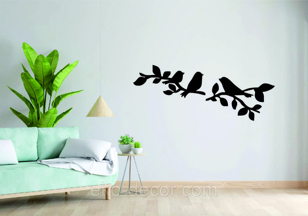 Декоративне настінне Панно  «Птахи» , Декор на стіну 110*43 см, Чорний Київ - фото 2