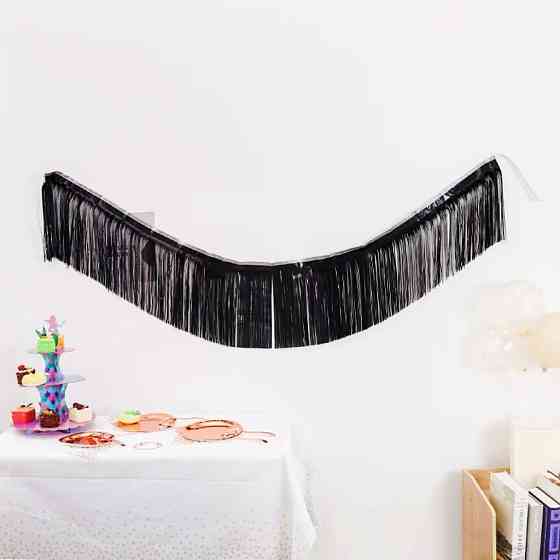 Гирлянда из дождика для фотозоны 180 на 35 см черный Киев