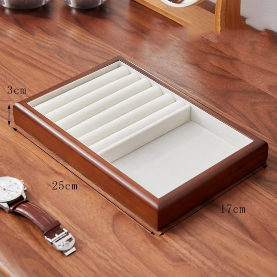 Органайзер-шкатулка для украшений футляр открытый для хранения драгоценностей и аксессуаров 25х17х3 см Каменец-Подольский