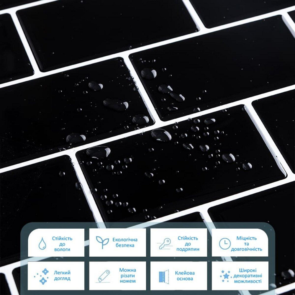 Самоклеющаяся полиуретановая плитка черный кирпич 305х305х1мм (D) SW-00001186 Киев - изображение 4