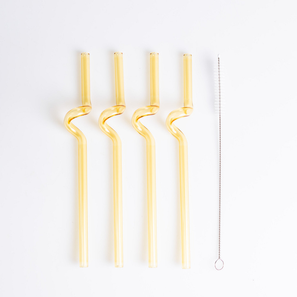 Yiwu Набір 4 скляних трубочок із йоржиком для чищення HP-34-34Y Коломия - фото 4