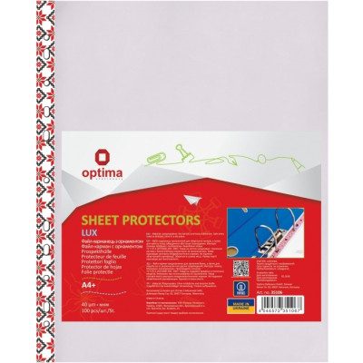 Файл Optima А4+ 40 мкм глянсових з кольоровим орнаментом, 100 штук (O35106) Вінниця - фото 1