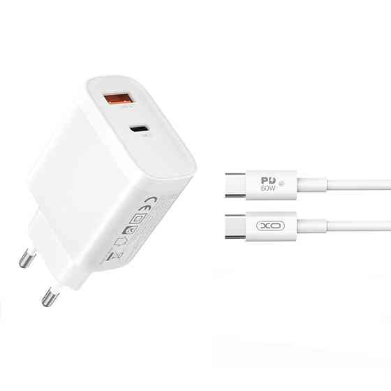 Мережевий зарядний пристрій XO L116 PD30W/QC18W 1USB-C+1USB-A Type-C кабель білий Львів