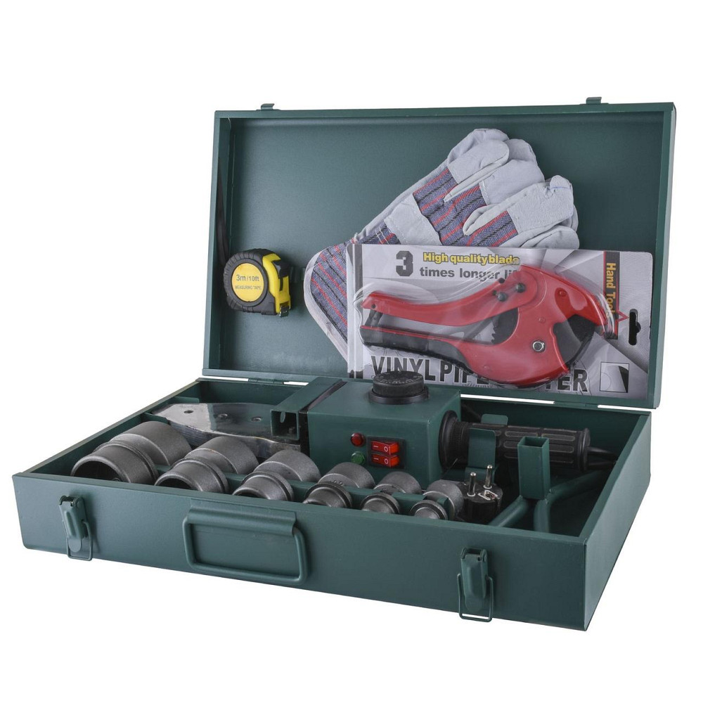 Паяльник PPR 1,6 кВт (у комплекті ножиці, рукавиці, рулетка) для ППР d20-63 Київ - фото 1