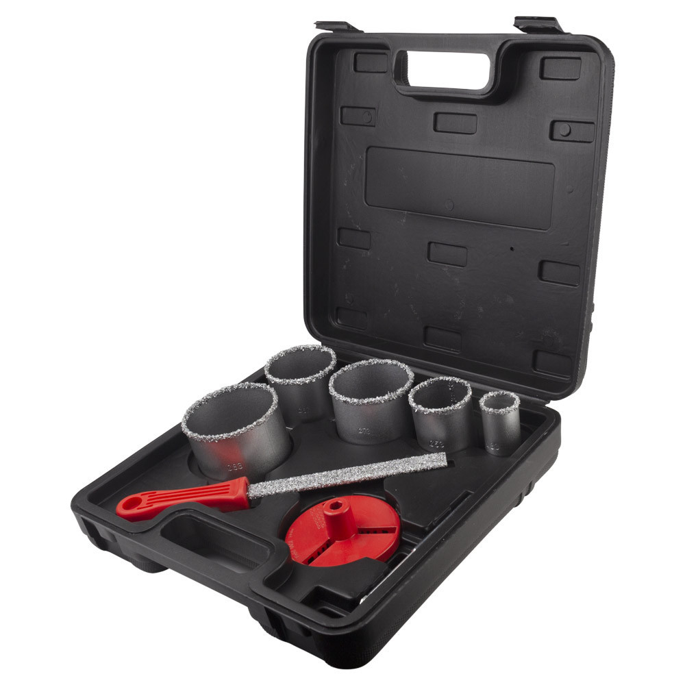 Коронки кольцевые с вольфрамовым напылением Ø33, 53, 67, 73, 83 мм + основание со сверлом (кейс) SIGMA (1512081) Киев - изображение 2