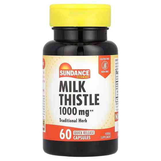 Комплекс із екстракту насіння розторопші Sundance Vitamins Milk Thistle, 1,000 mg, 60 Quick Release Capsules Луцьк
