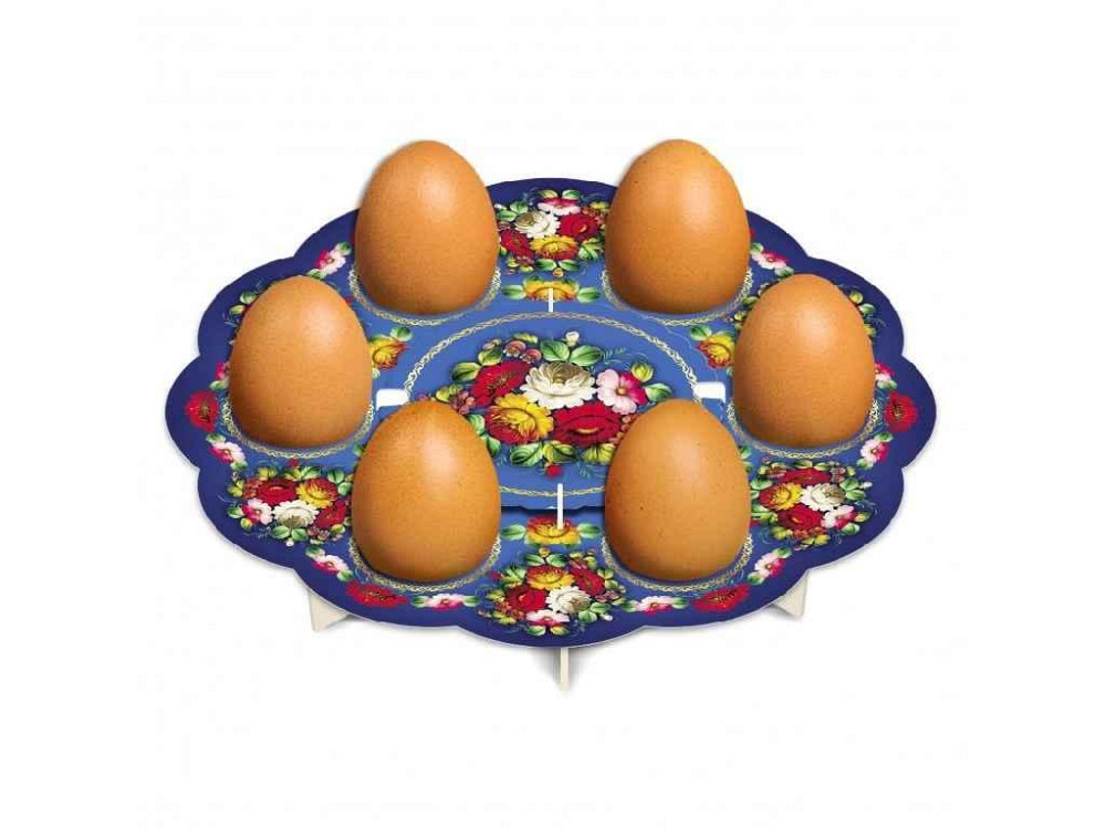 Декоративна підставка для яєць №6 Жостово (6 яєць) ТМ EASTERS Київ - фото 1