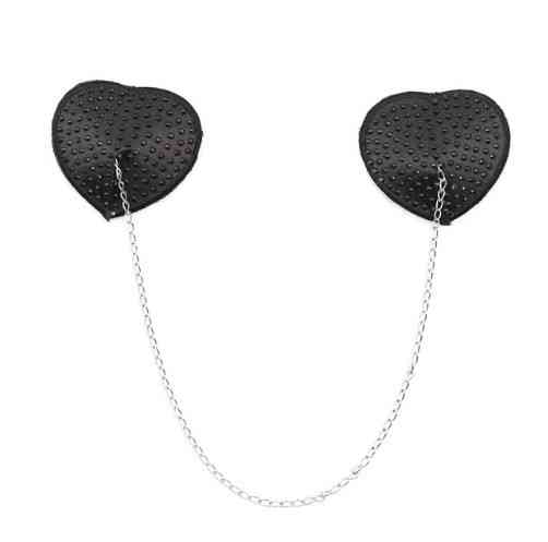 Наклейки на груди з ланцюжком 6 см чорний Київ