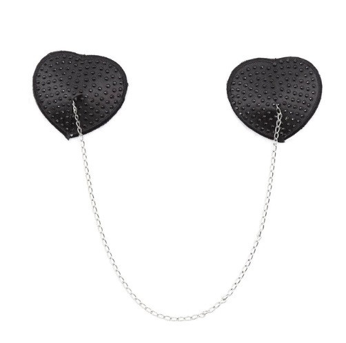 Наклейки на грудь с цепочкой 6 см черный Киев - изображение 1