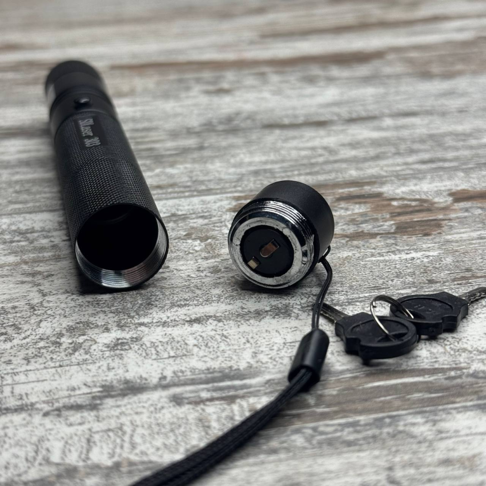 Лазер зеленый Laser 303 100мВт 532нм БЕЗ АККУМУЛЯТОРА с блокировкой и насадкой, лазерная указка для презентаций, шоу Киев - изображение 5