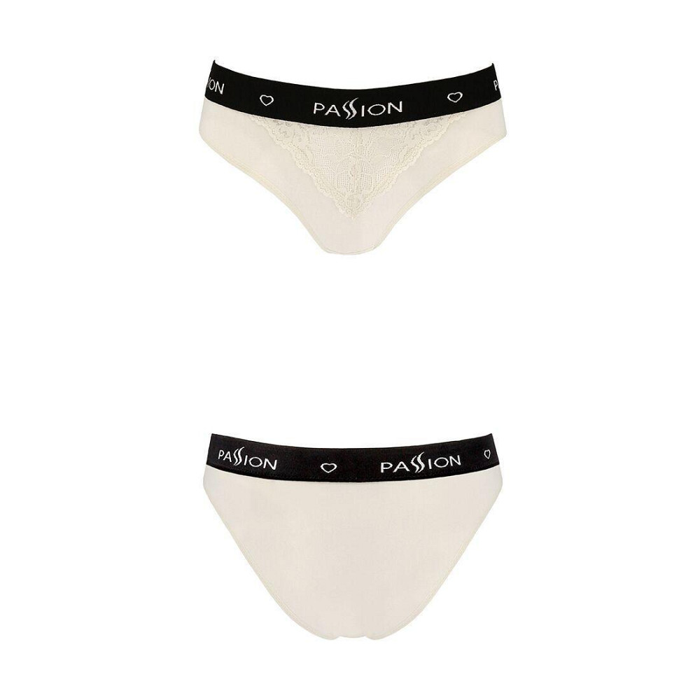 Трусики з широкою гумкою і мереживом Passion PS001 PANTIES M, ecru Sex Aura Київ - фото 4