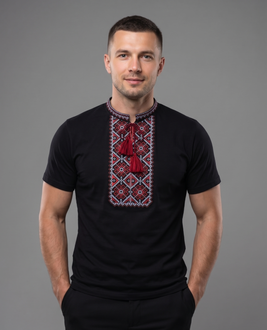 Чоловіча Футболка вишиванка чорного кольору Київ - фото 6