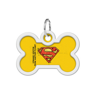 Адресник для животных WAUDOG Smart ID с QR паспортом "Супермен винтаж" кость 40х28 мм (0640-1011) Винница - изображение 2