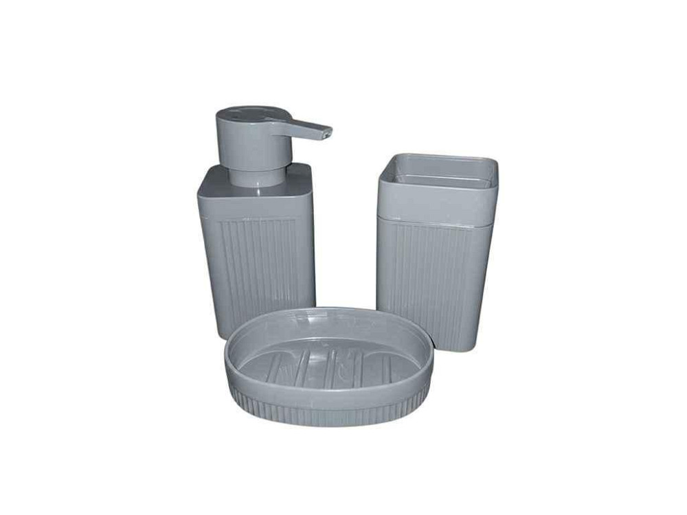 Набір для ванної 3пр. Maxel Mimosa (доз.стак.мил.) коричневий ТМ YELMEN PLASTIK Київ - фото 1