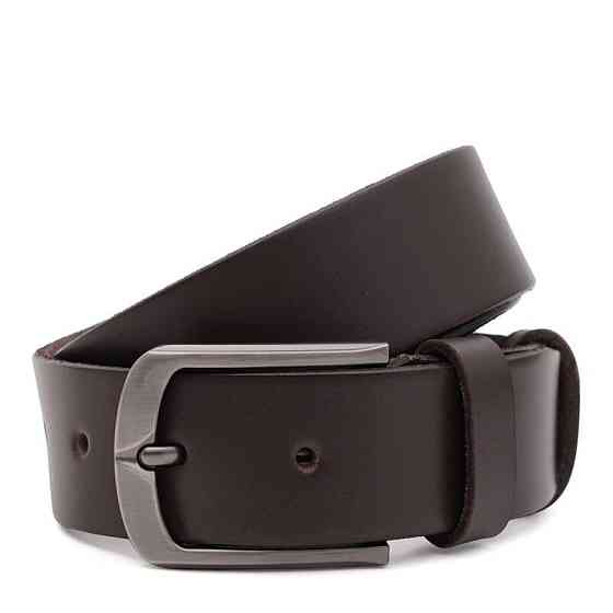 Ремінь з натуральної шкіри чоловічий 115×3.5 / пояс для брюків, коричневий Кам'янське