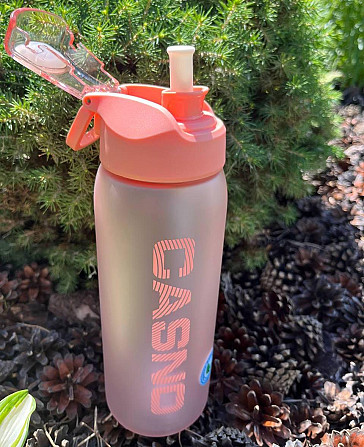 Бутылка для воды CASNO 800 мл спортивная пластиковая фляга для тренировок и фитнеса KXN-1246 Рожева Киев - изображение 8