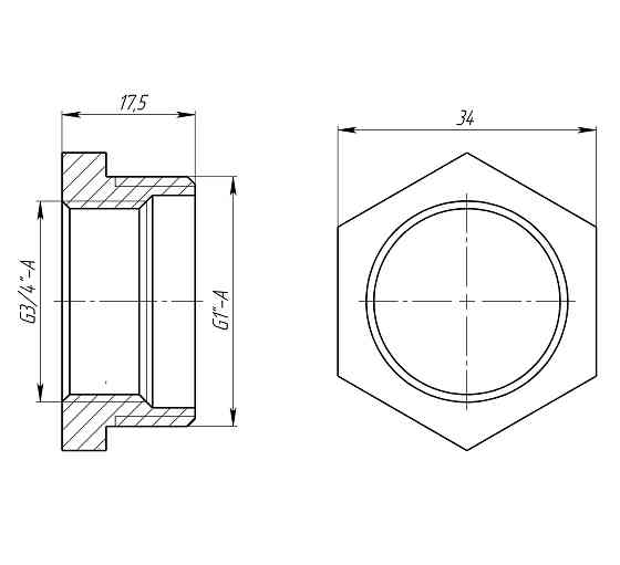 Футорка 1″х3/4″ЗВ латунна LF543S OPTIMUM Тернопіль