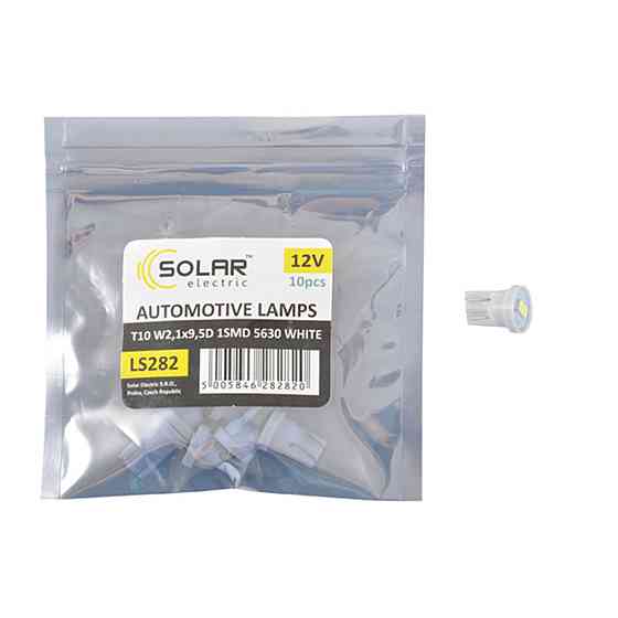 LED автолампа Solar 12V T10 W2.1x9.5d 1SMD 5630 white 10шт Киев