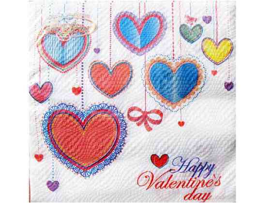 Двухслойная салфетка на свадьбу (ЗЗхЗЗ, 20шт) La Fleur  Герлянда любви (302) (1 пачка) Харьков