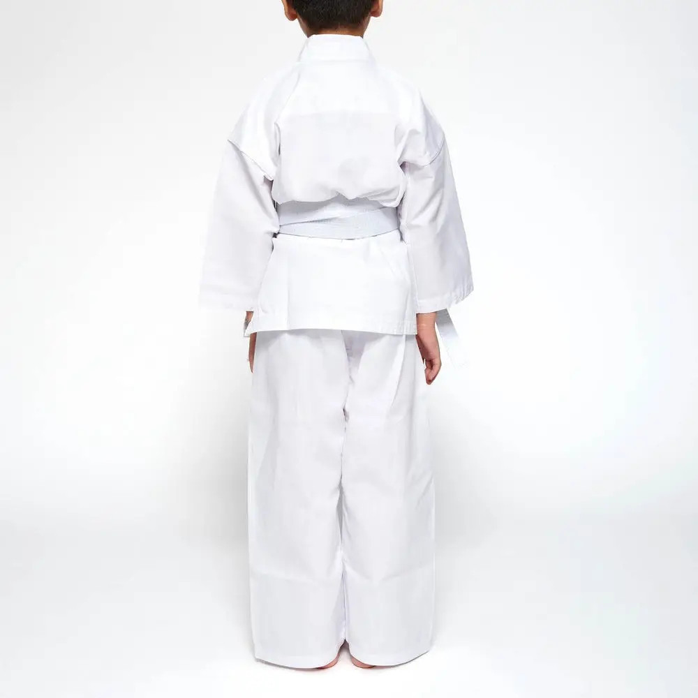 Костюм кимоно для карате белое с белым поясом в комплекте Leone AB400 для детей и взрослых рост 160 см Киев - изображение 4