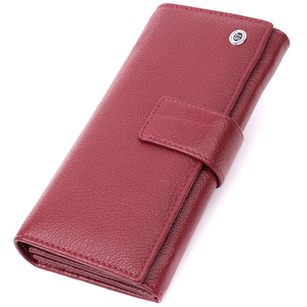 Жіночий шкіряний гаманець на 4 відділення бордовий (ST Leather) Київ - фото 12