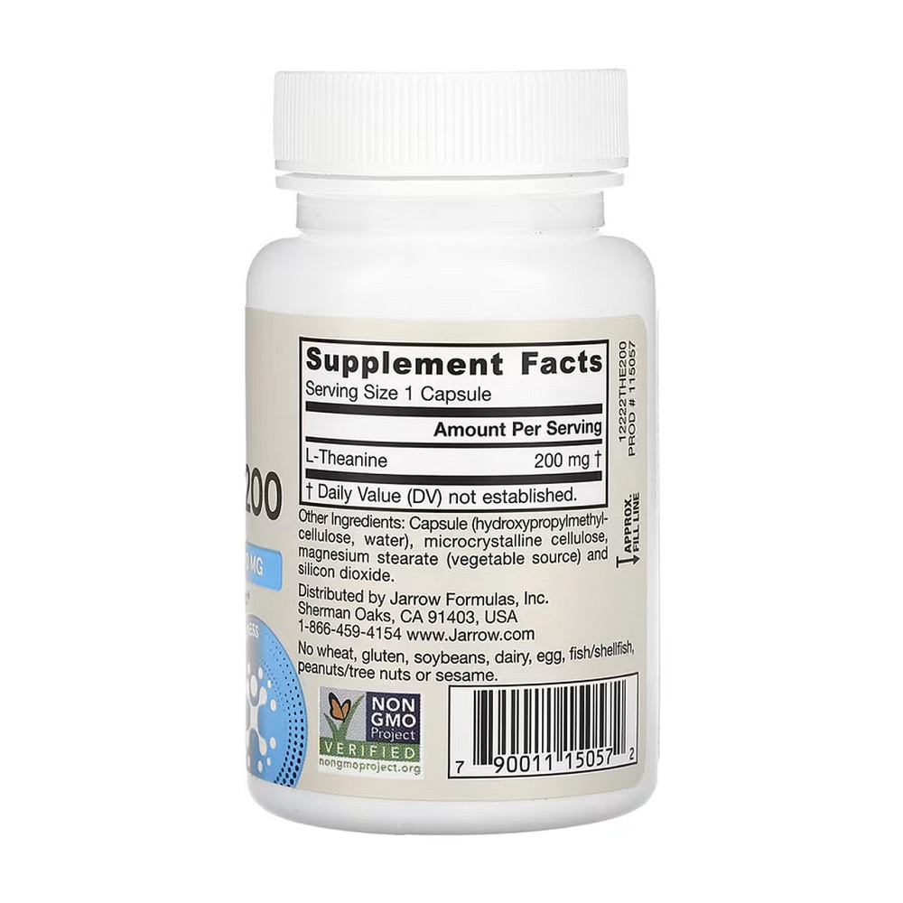 Теанин для нервной системы Jarrow Formulas Theanine 200мг 60 раст капс Киев - изображение 2