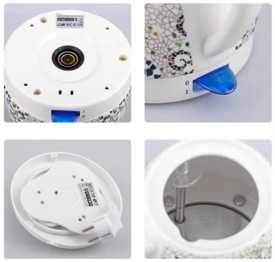 Керамический электрочайник Domotec MS-7837 1,4 л, 1000 Вт, стильный дизайн, вращение 360°, удобный в Киев