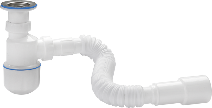 Сифон для умивальника, випуск 64мм, гофра O40/50 NOVA Харків - фото 1