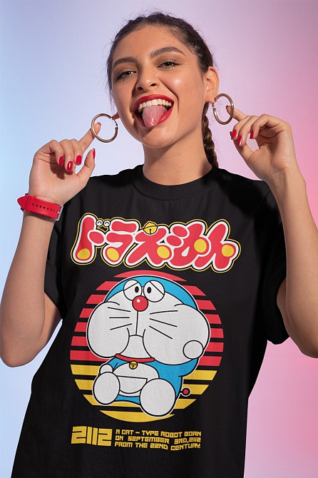 Футболка аниме Дораемон Аниме Ноби Схизука оверсайз (S/M/L) Черний AnimeJ0073 Днепр - изображение 1