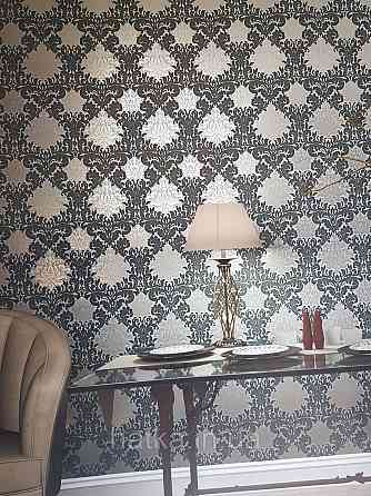 Шпалери метрові вінілові на флізелін Marburg Villa Romana класичні вензелі завитки чорні сірі бронзові Київ