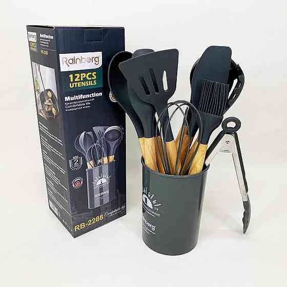 Силіконовий набір для кухні, Набір кухонного приладдя на стійці приладдя для кухні якісний BO-24 Івано-Франківськ