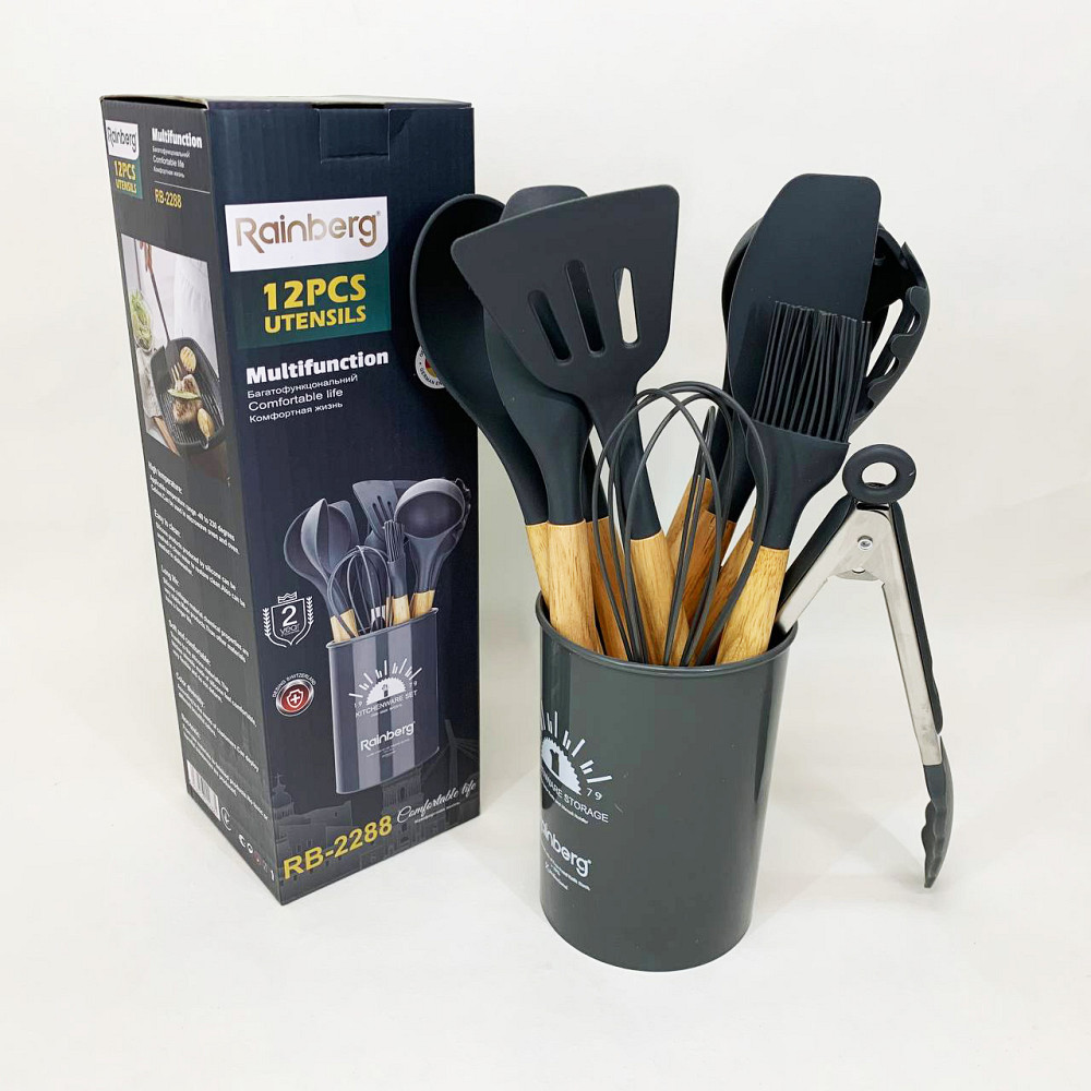 Силіконовий набір для кухні, Набір кухонного приладдя на стійці приладдя для кухні якісний BO-24 Івано-Франківськ - фото 2