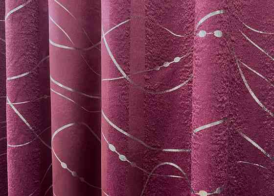 Комплект коротких штор VR-Textil Софт Лиана № 459ш Малиновый 130х170 см 2 шт (35-0429) Киев