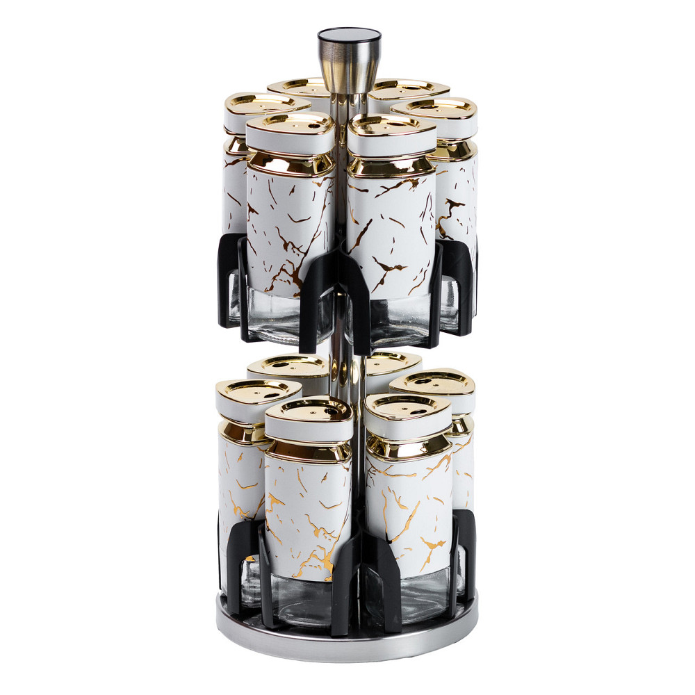 TS Kitchen Набір для спецій на підставці карусель12 баночок по 120 мл Киев - изображение 1