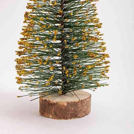 Новогодняя настольная елка золотая Стрела 25 см на деревянной подставке SOK-М-12-4 Киев