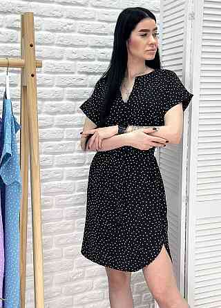 Легкое летнее платье в горошек 