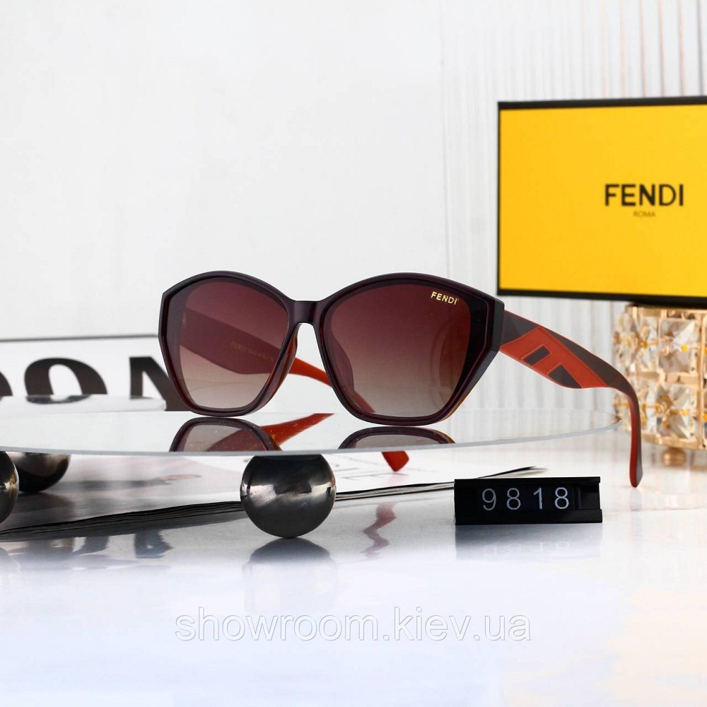 Жіночі сонцезахисні окуляри з поляризацією Fendi (8817) brown Київ - фото 1