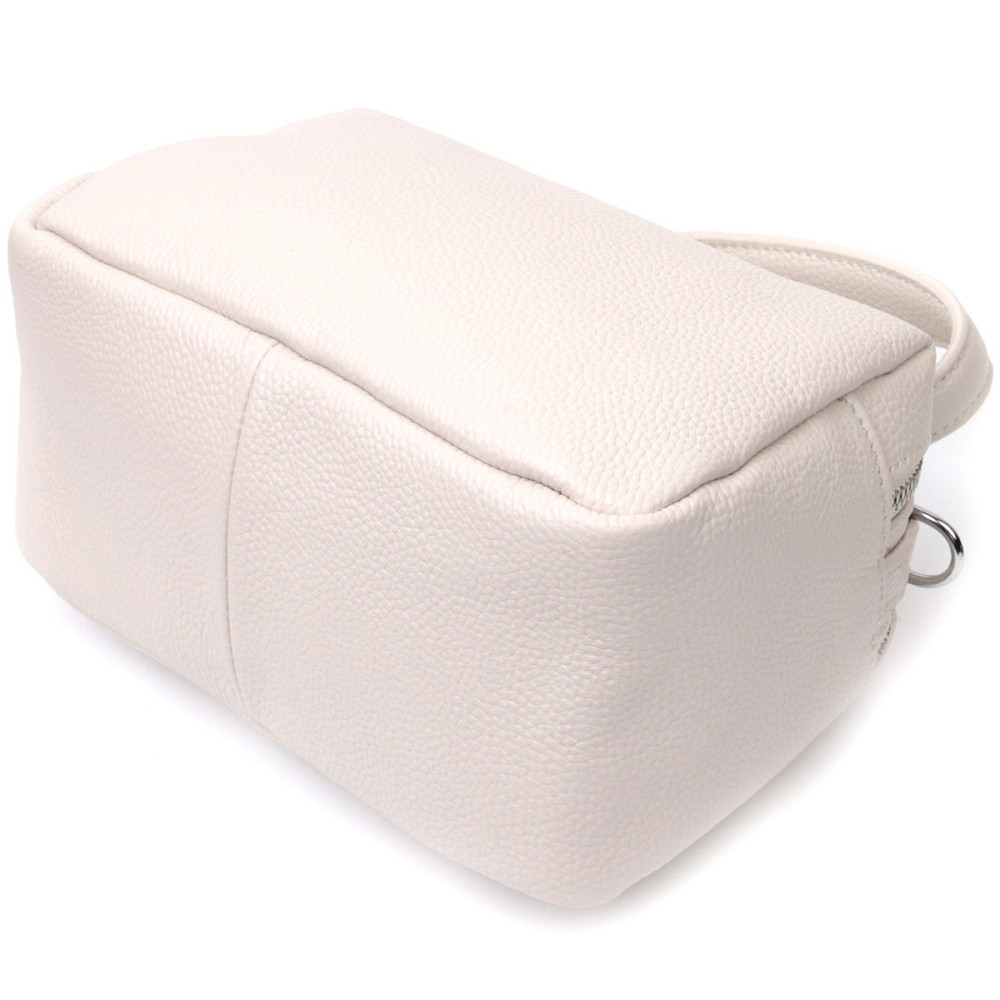 Женская прямоугольная сумка на два отделения из натуральной кожи Vintage 22344 Белая Киев - изображение 5