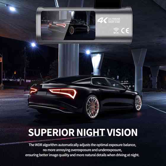 Biдеореєстратор автомобільний D-28 Pro з Wi-fi 2 камери 4K Вінниця