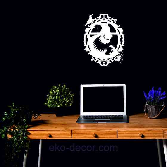 Декоративное настенное Панно «Монстр. Хэллоуин.», Декор на стену 90*70 см, Белый Киев